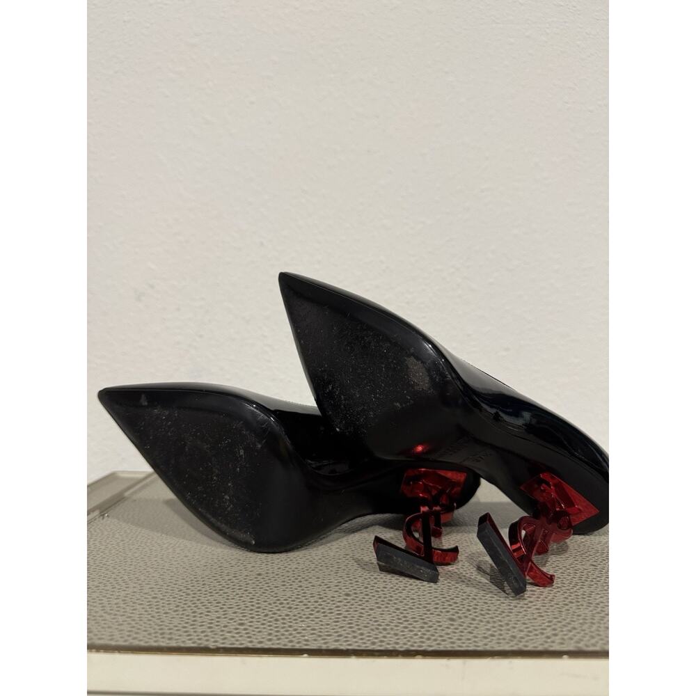 Saint Laurent Black Patent Leather Opyum Pumps Size 37.5 - Picture 15 of 16